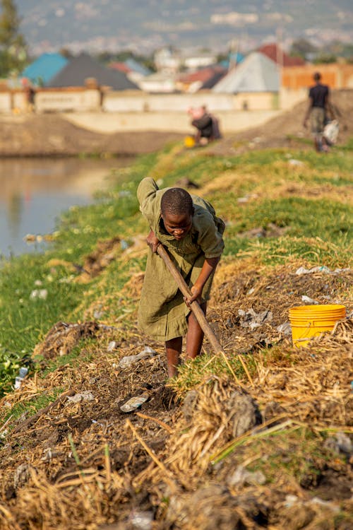 Man Working in Countryside