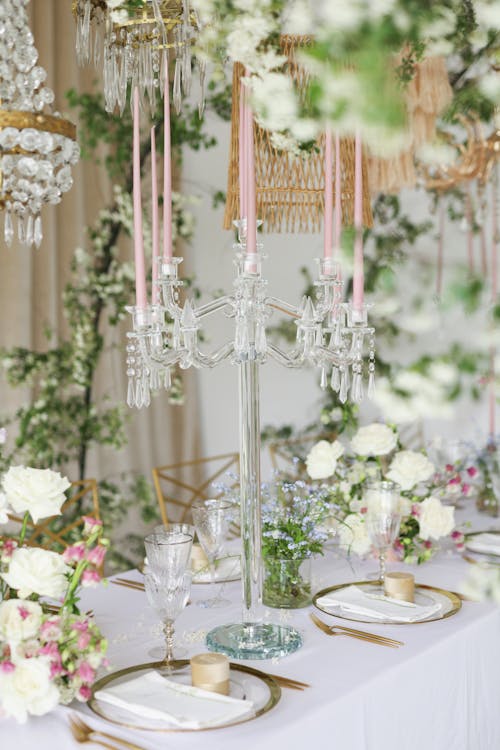 Free Table Beautiful Wedding Decoration  Stock Photo