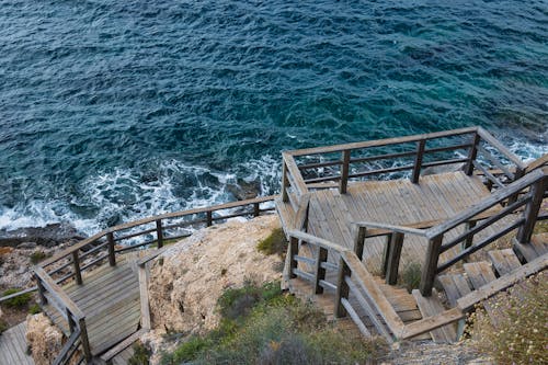 Wooden Stairs near the Beach