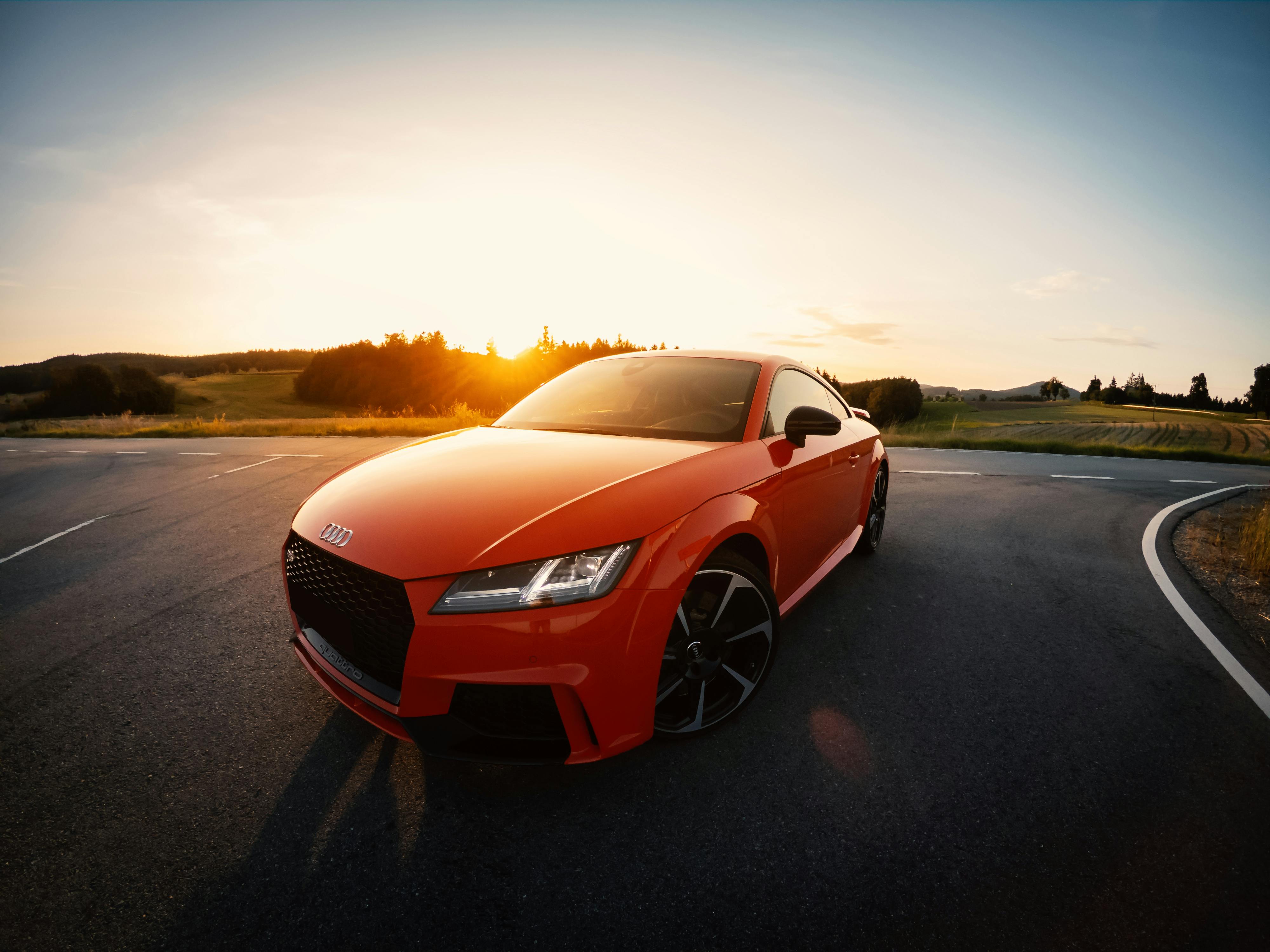 sports car at sunset