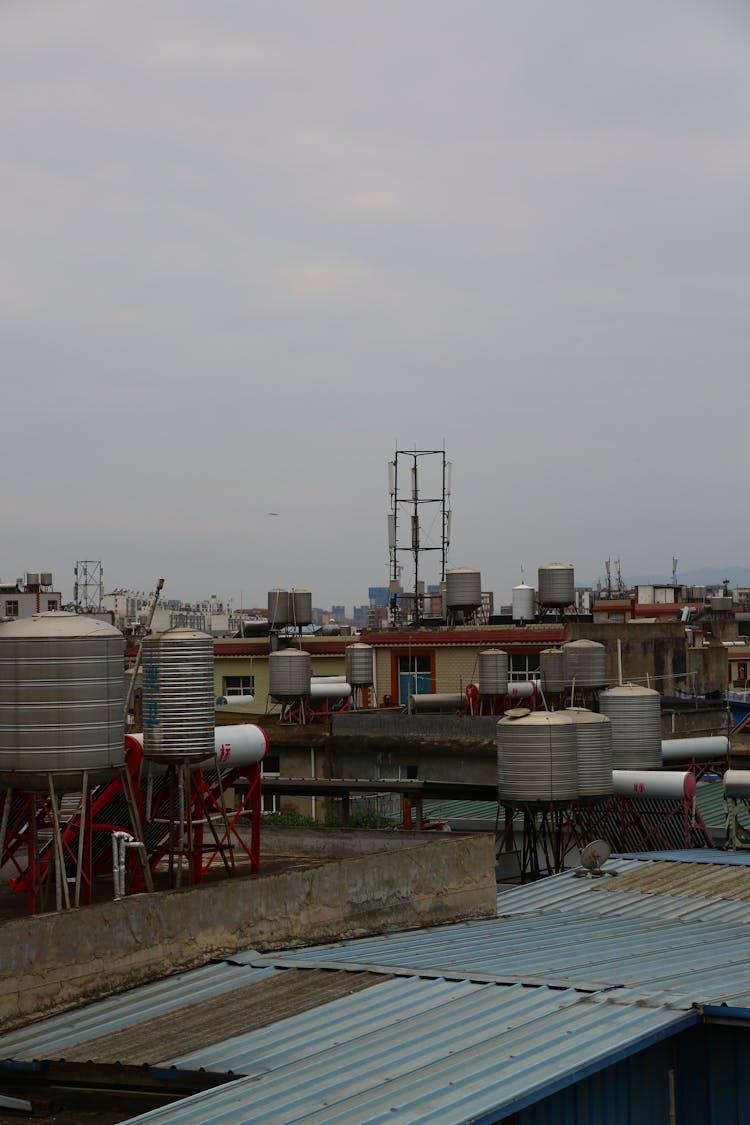 Overcast Over Roofs In City