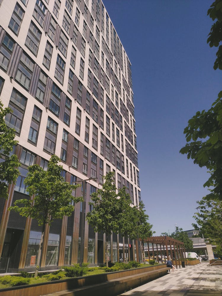 Avenue Under Modern Office Building