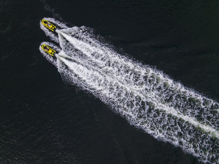 Aerial View Of Jet Skis