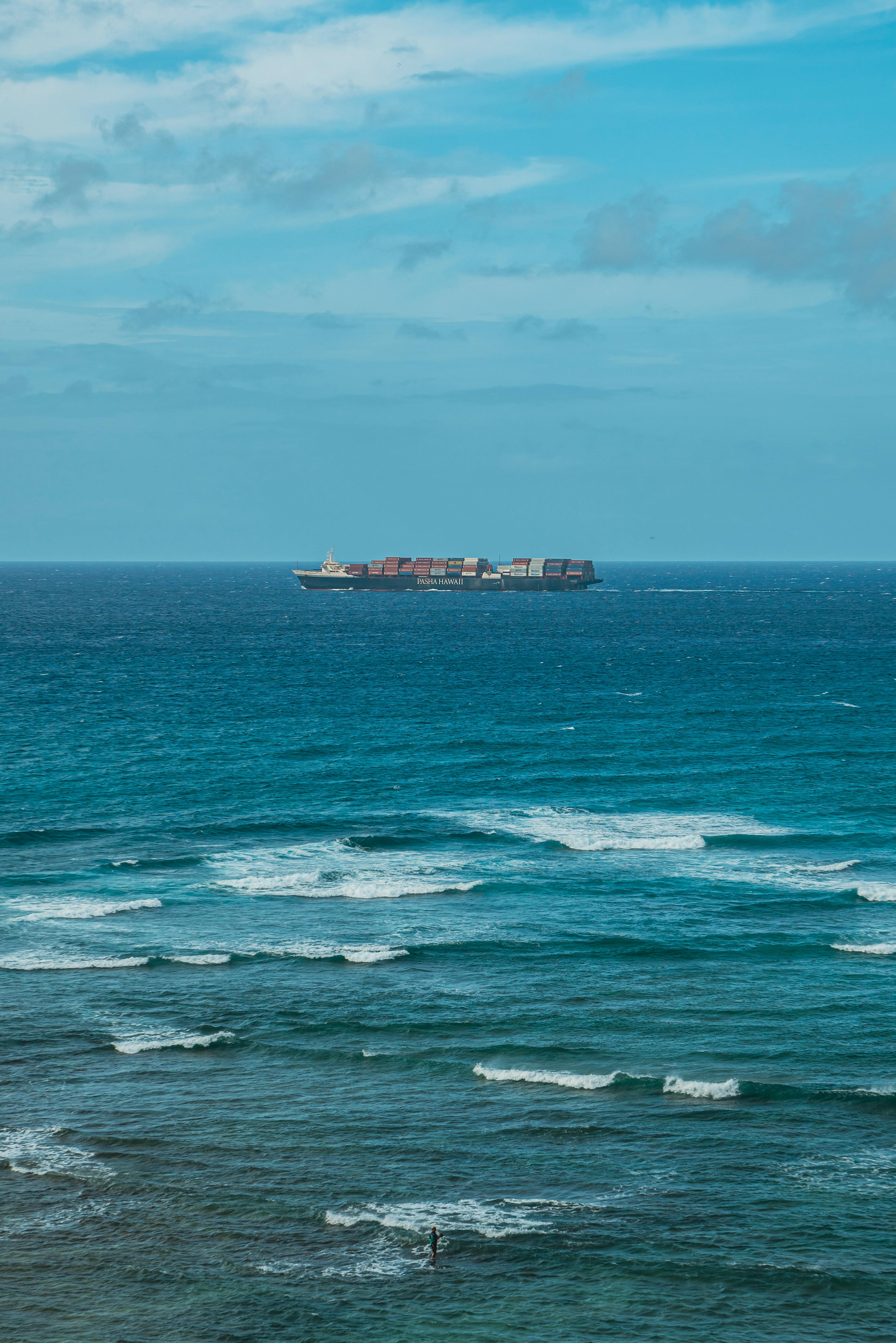 Cargo Ship Sailing in the Ocean · Free Stock Photo