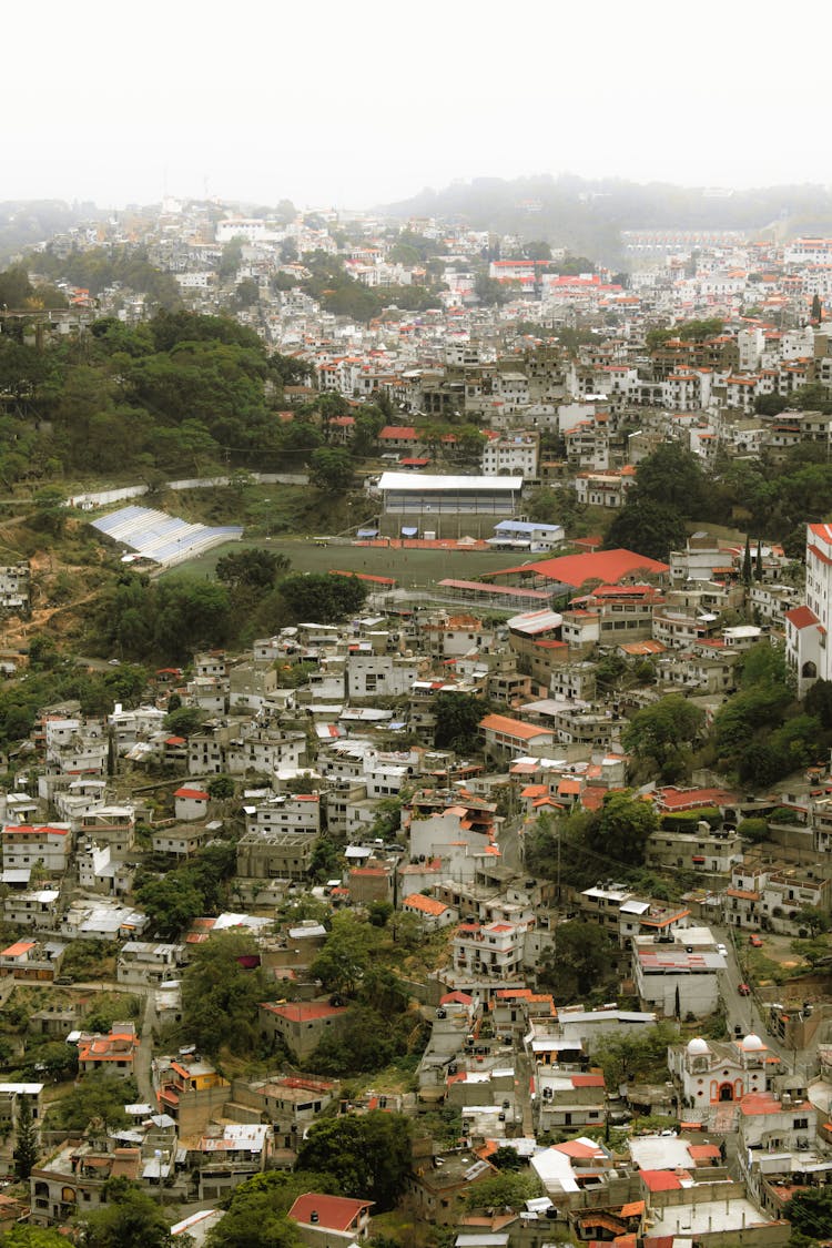 Aerial Shot Of Town