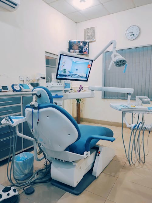 Free Blue and White Dental Chair Stock Photo