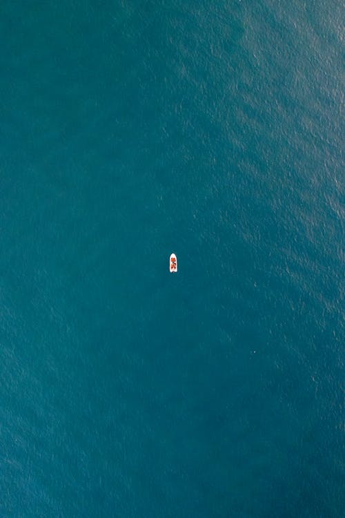 Aerial View of Boat on Sea