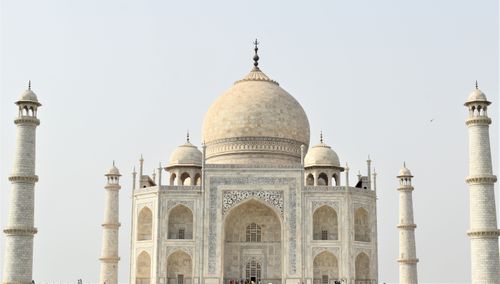 Free Front view of the Taj Mahal, a UNESCO World Heritage Site in Agra, India. Stock Photo
