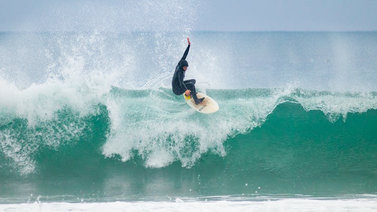 A Man Surfing 