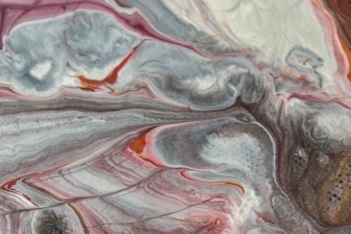 Mixture of Red and Gray Abstract Painting