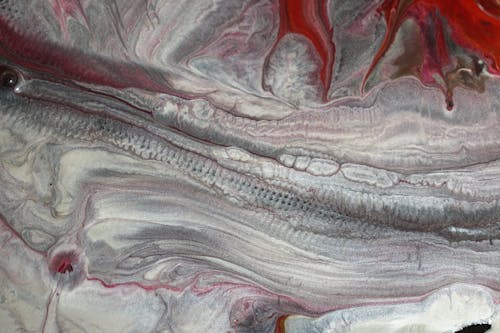 Mixture of Red and Gray Paint in Close-up Photography