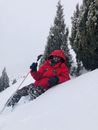 relaxing at snow forest at high place