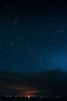Beautiful starry sky captured above Büsum, Germany's serene night landscape.