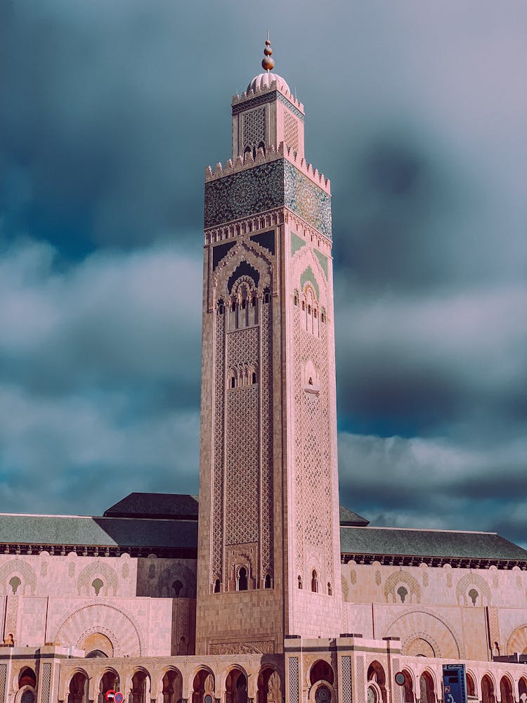 Hassan II Mosque Under Blue Sky