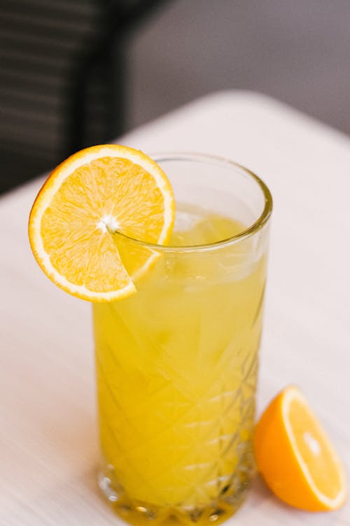 Lemon Beverage with Ice Cubes