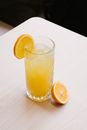 Orange Juice in Clear Drinking Glass