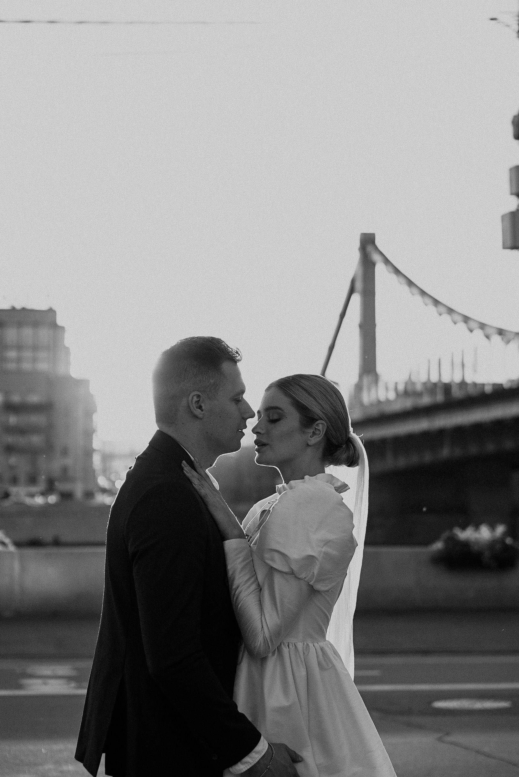 Black and White Photo of the Newlyweds · Free Stock Photo
