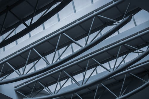 Free Low Angle Shot of a Ceiling with Metal Structures Stock Photo