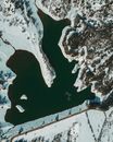 Aerial View of a Reservoir in Winter