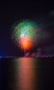 Green and Red Fireworks Display during Night Time