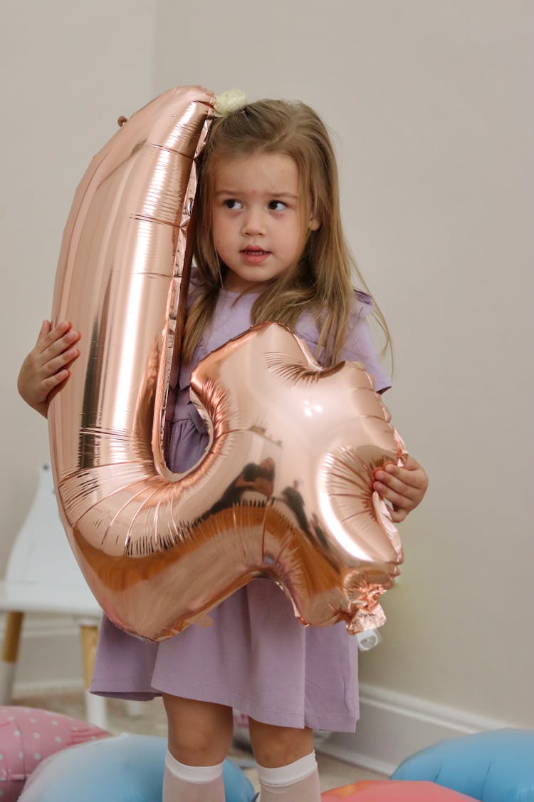 Girl With Birthday Balloon