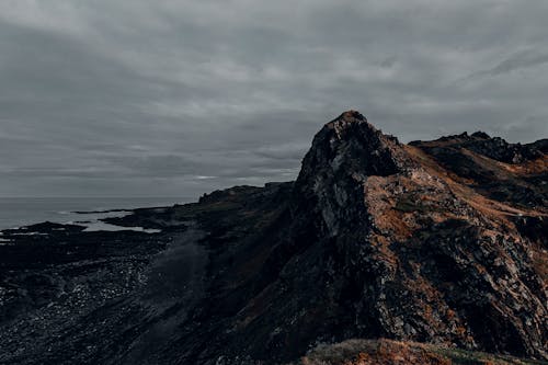 Rocky Mountain Under Gray Sky