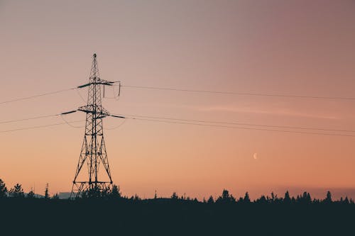 Ingyenes stockfotó adótorony, alkonyat, fák témában