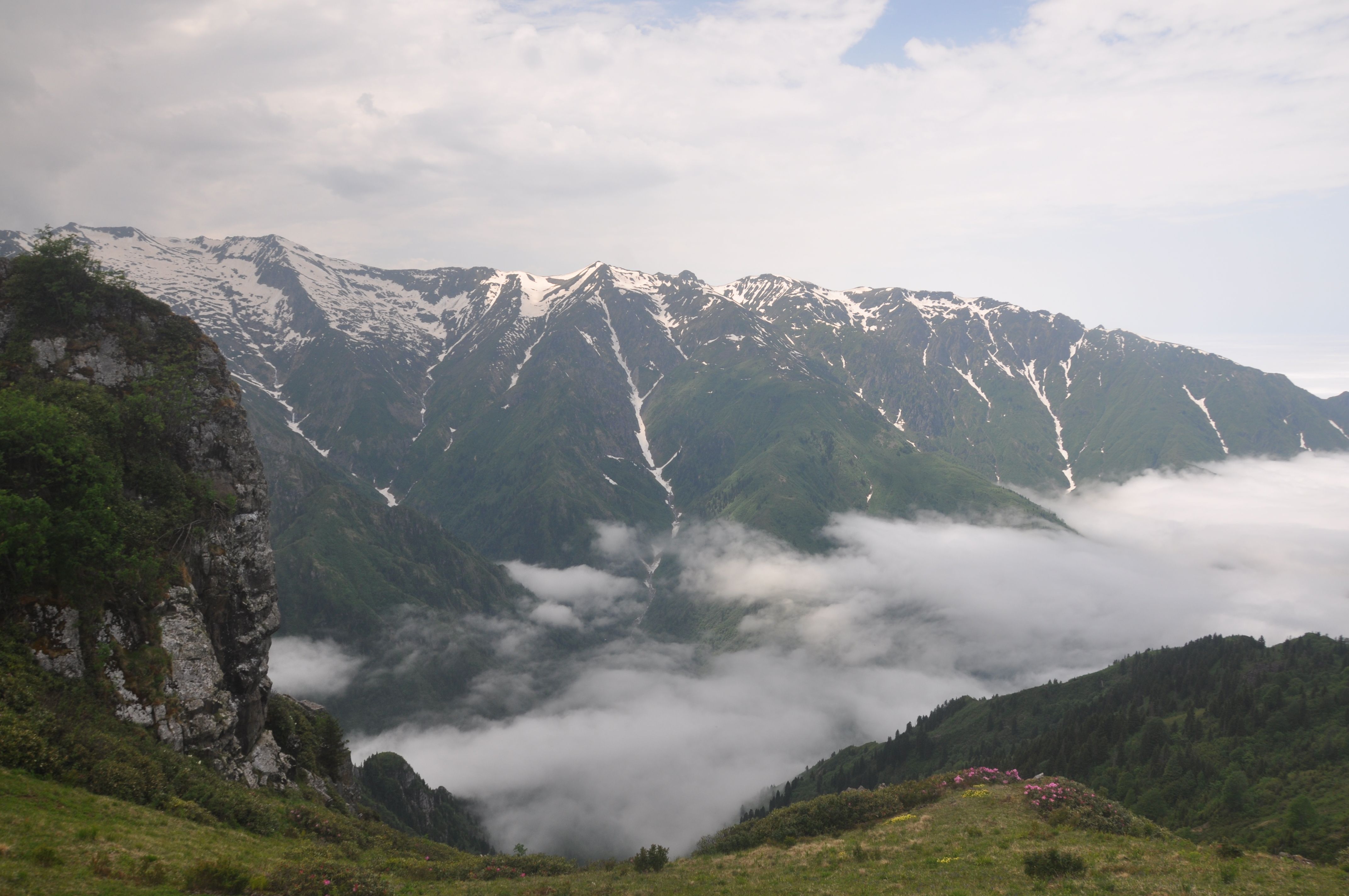 Green and White Mountains Under White Clouds · Free Stock Photo