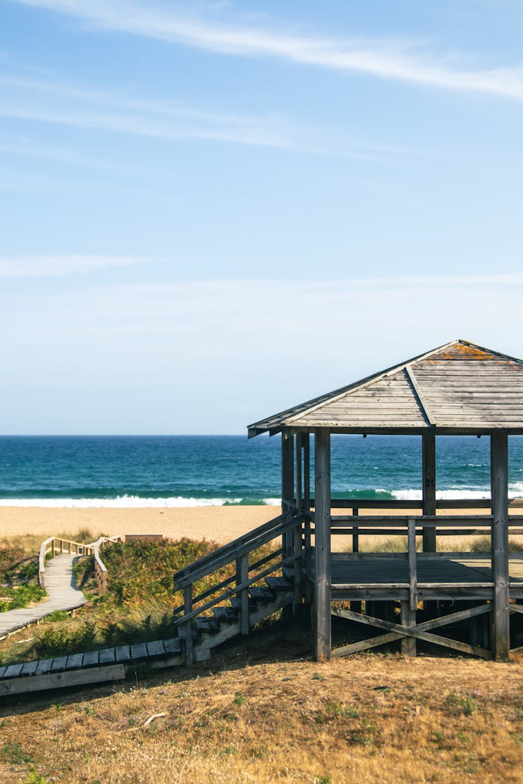 Wooden Gazebo Near Shore