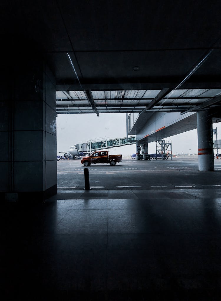 Pickup Truck Parked In The Airport