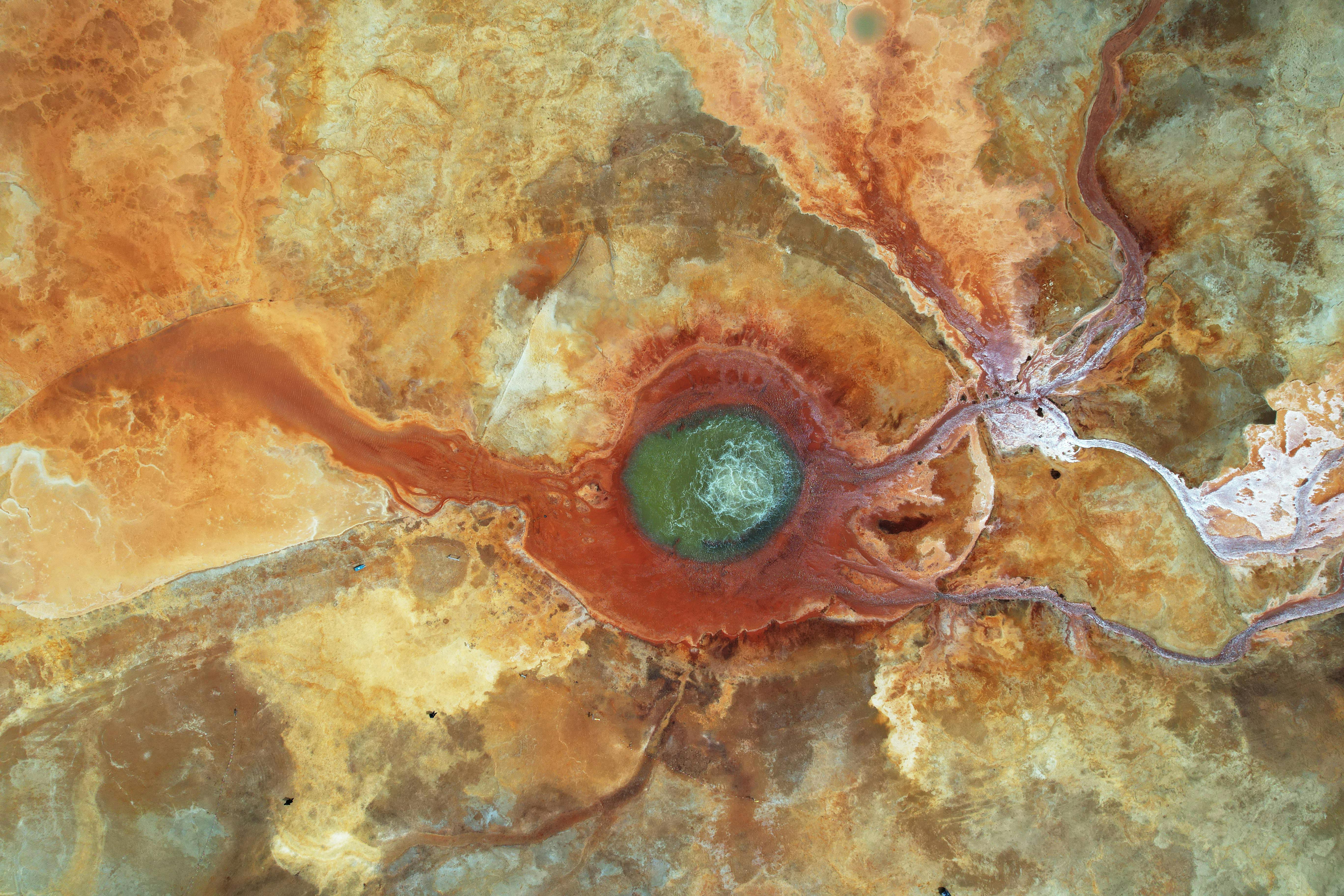 aerial view of a geyser