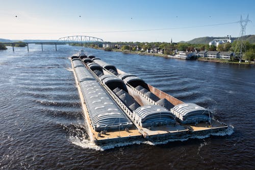 Barge on River