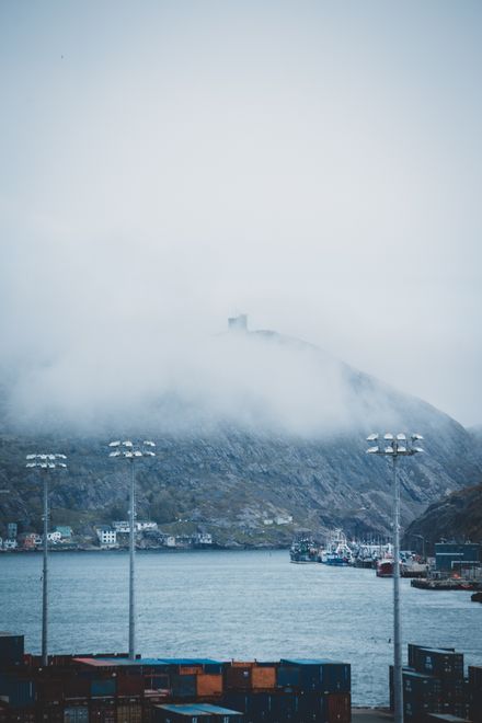 Misty harbour village photo by Erik Mclean on Pexels