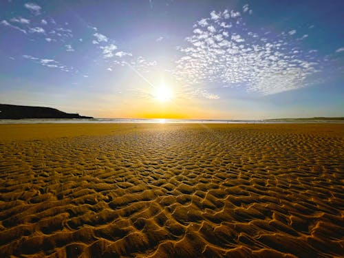 ビーチ, ビーチの夕日, 砂浜の無料の写真素材