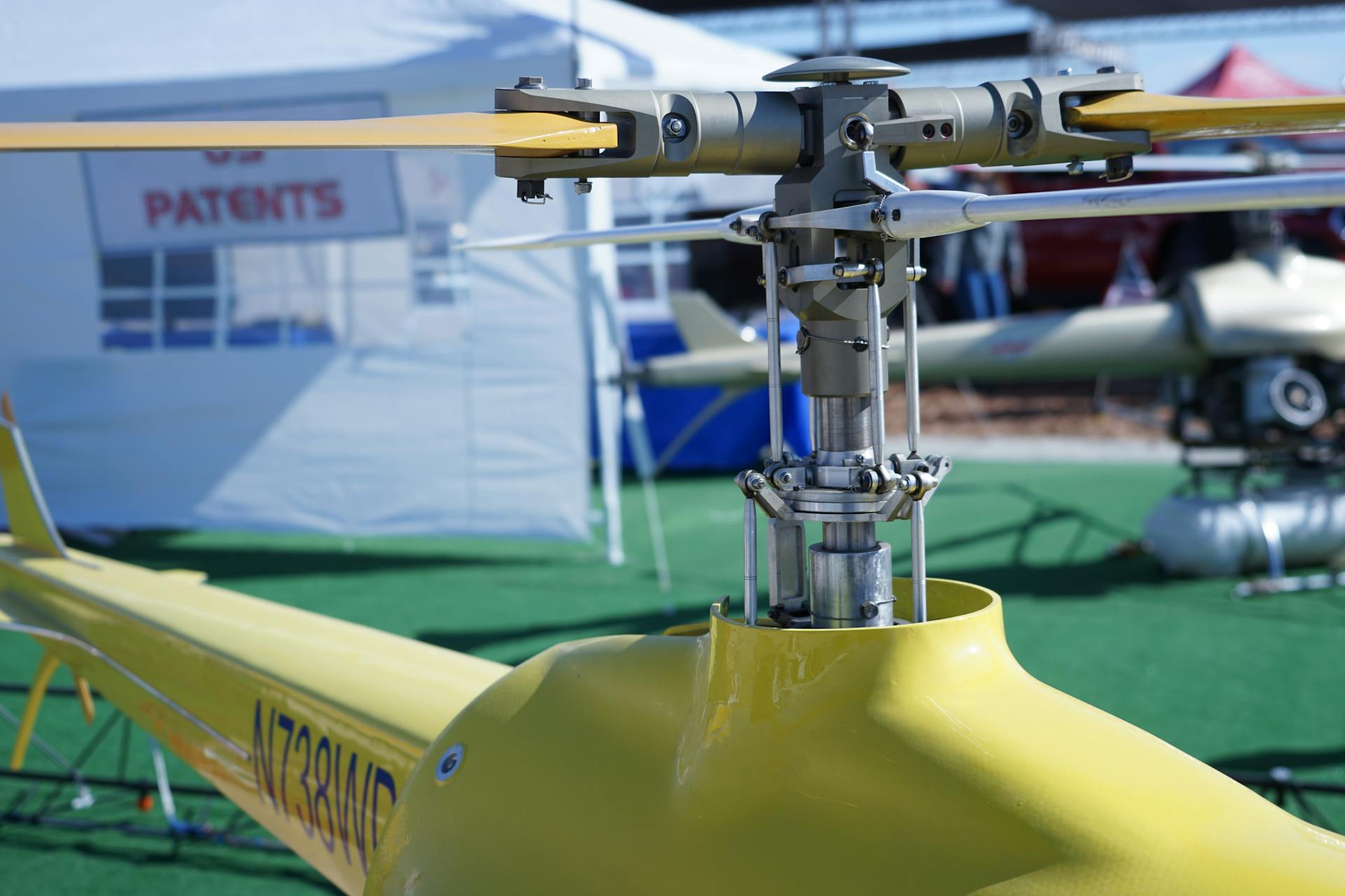 Main Rotor of a Helicopter in Close-up Photography