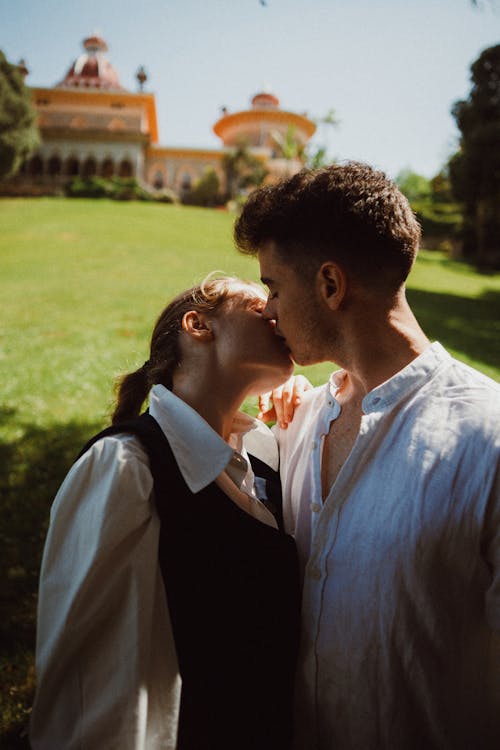 Man and Woman Kissing 