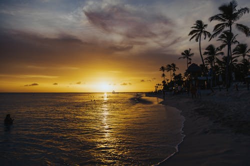 Sunset over Sea near Shore