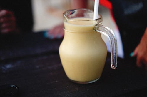 Fruit Shake on a Glass Pitcher