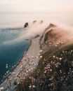 Scenic View of a Foggy Seacoast