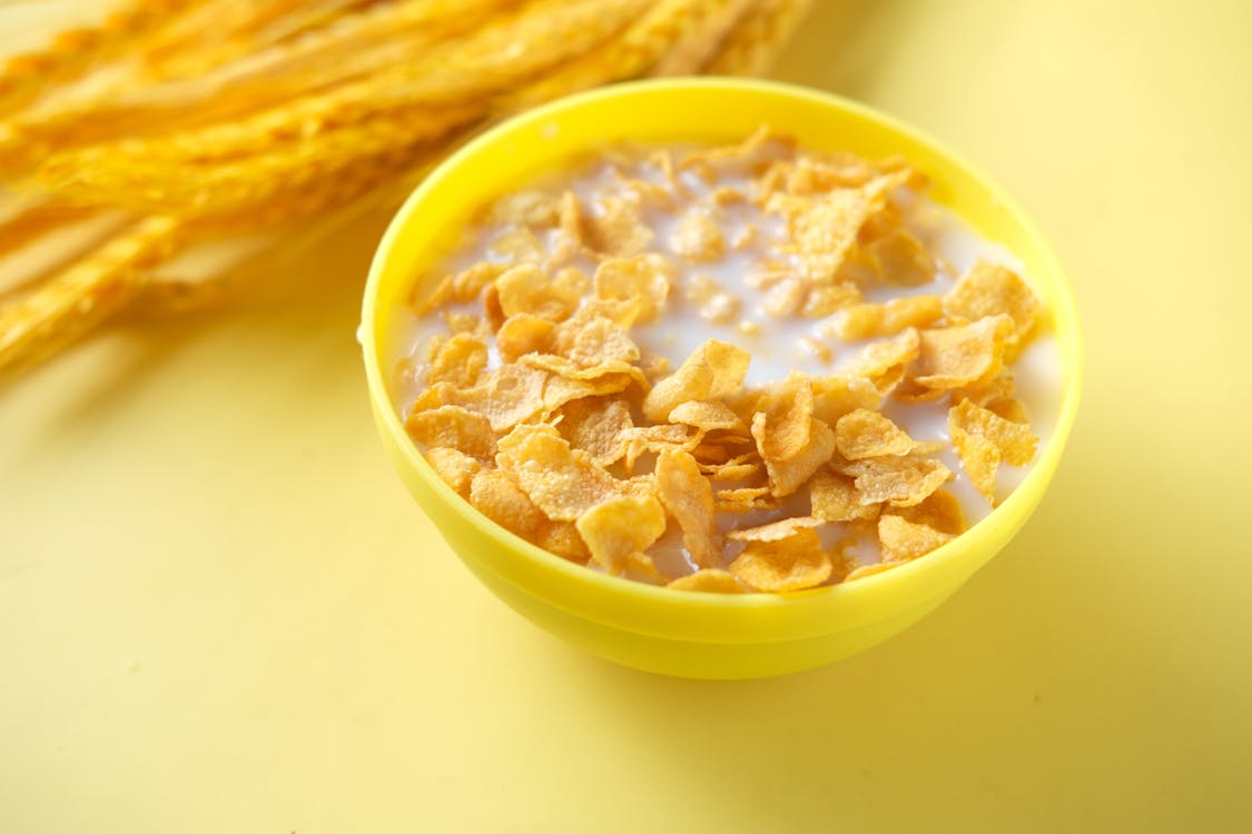 Cereals in Yellow Bowl · Free Stock Photo