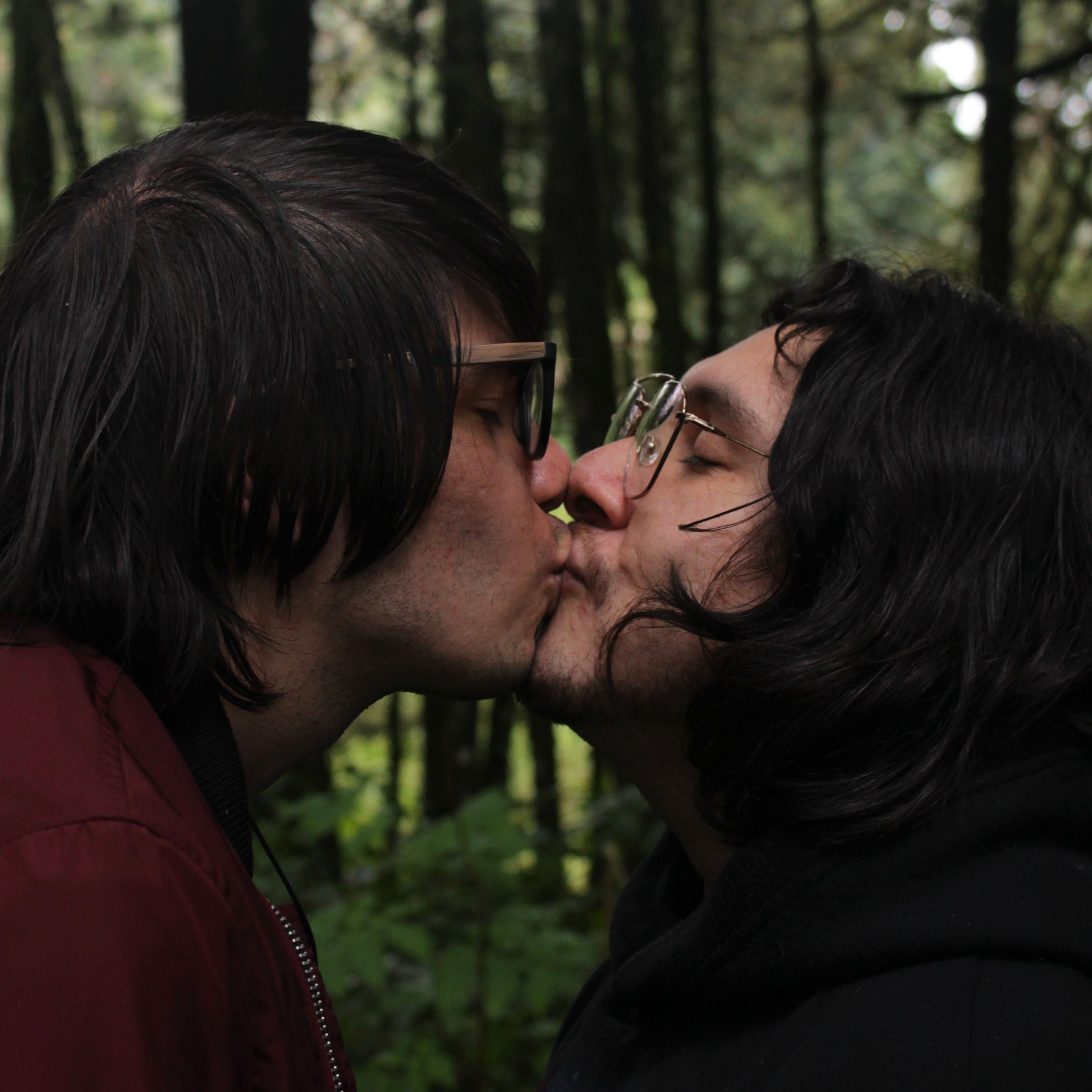 Close-Up Shot of a Romantic Couple Kissing Each Other