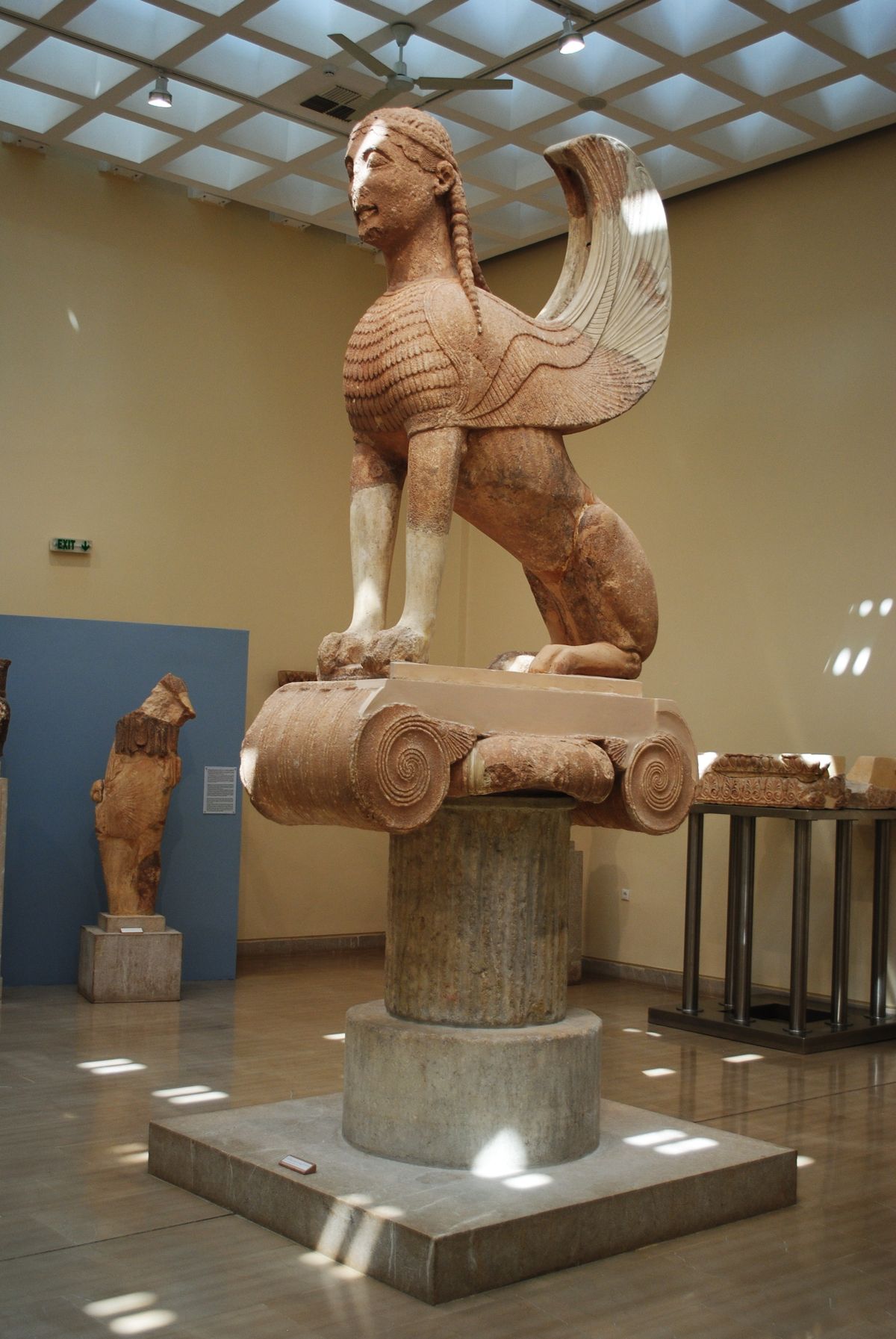 The Sphinx of Naxos displayed in the Delphi Archaeological Museum