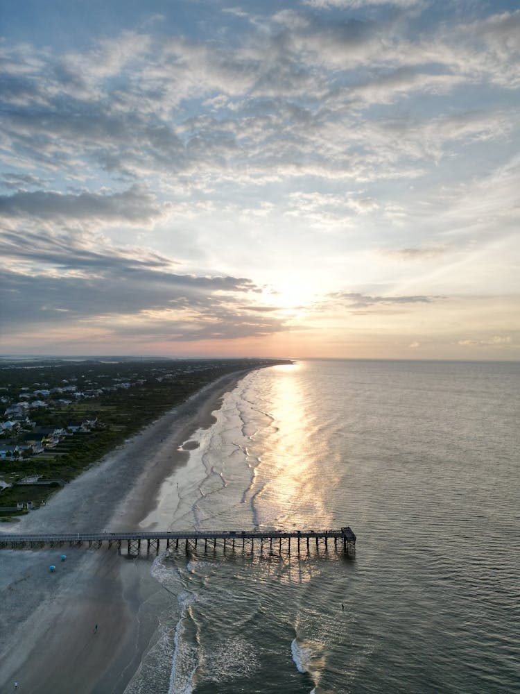 Drone Shot Of The Charleston Beach