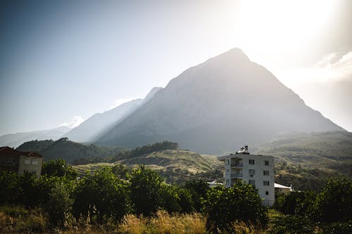 House and Mountain at Dawn