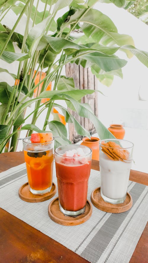 Clear Drinking Glasses With Orange Juice