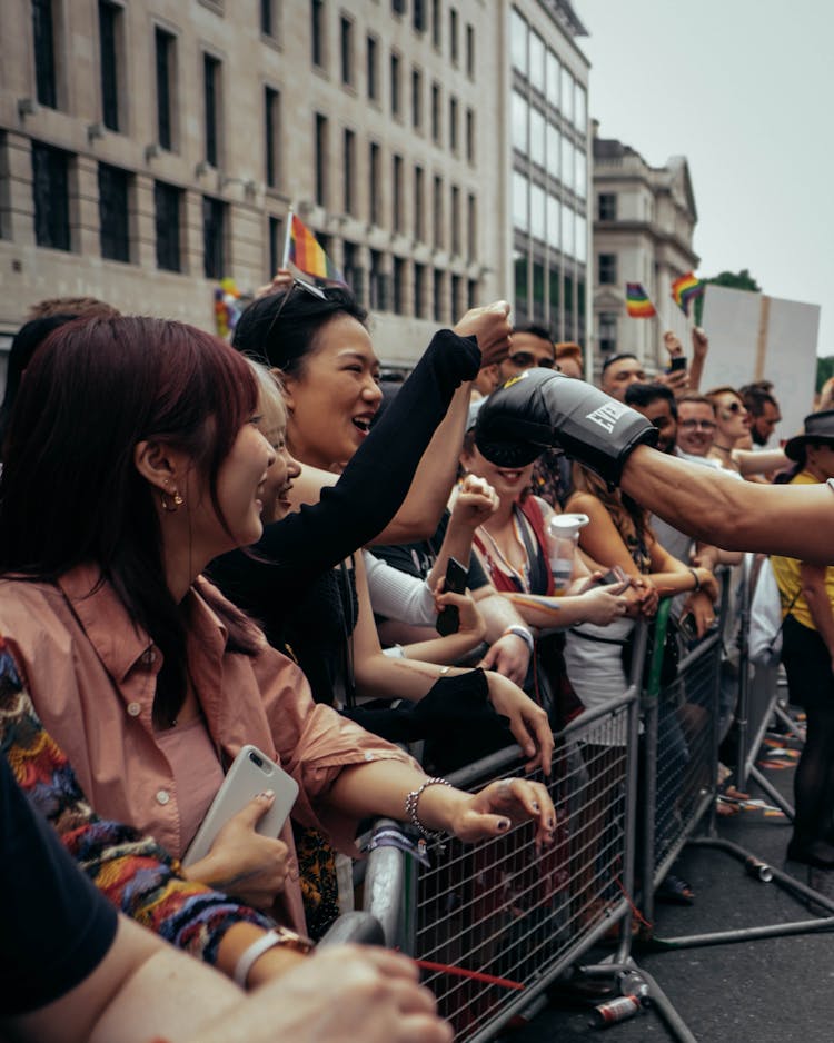 Women On Street At Rally