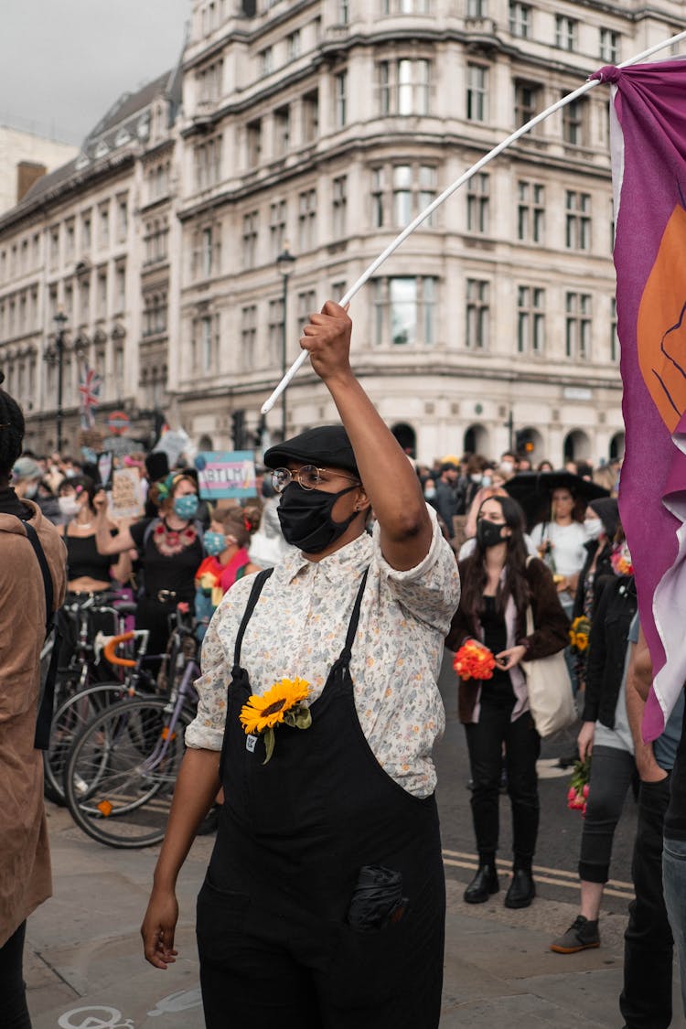 People On A Parade On The Street 