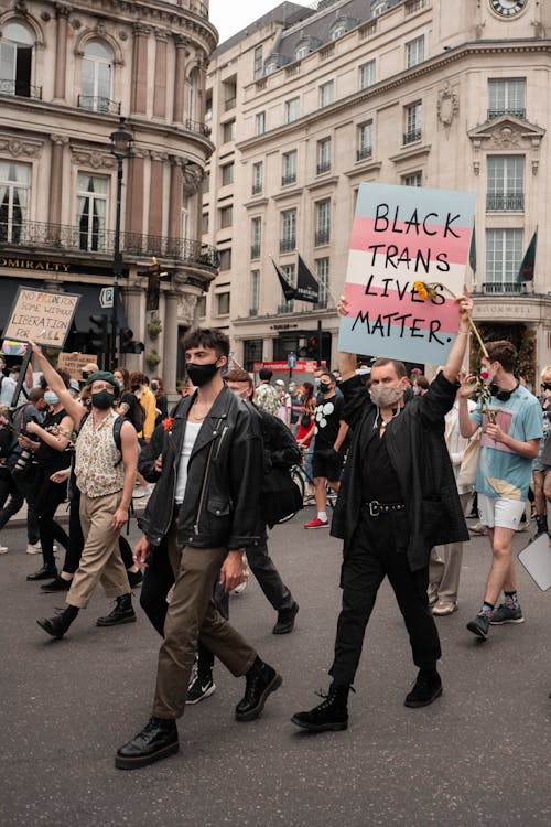 People on a Protest in City 