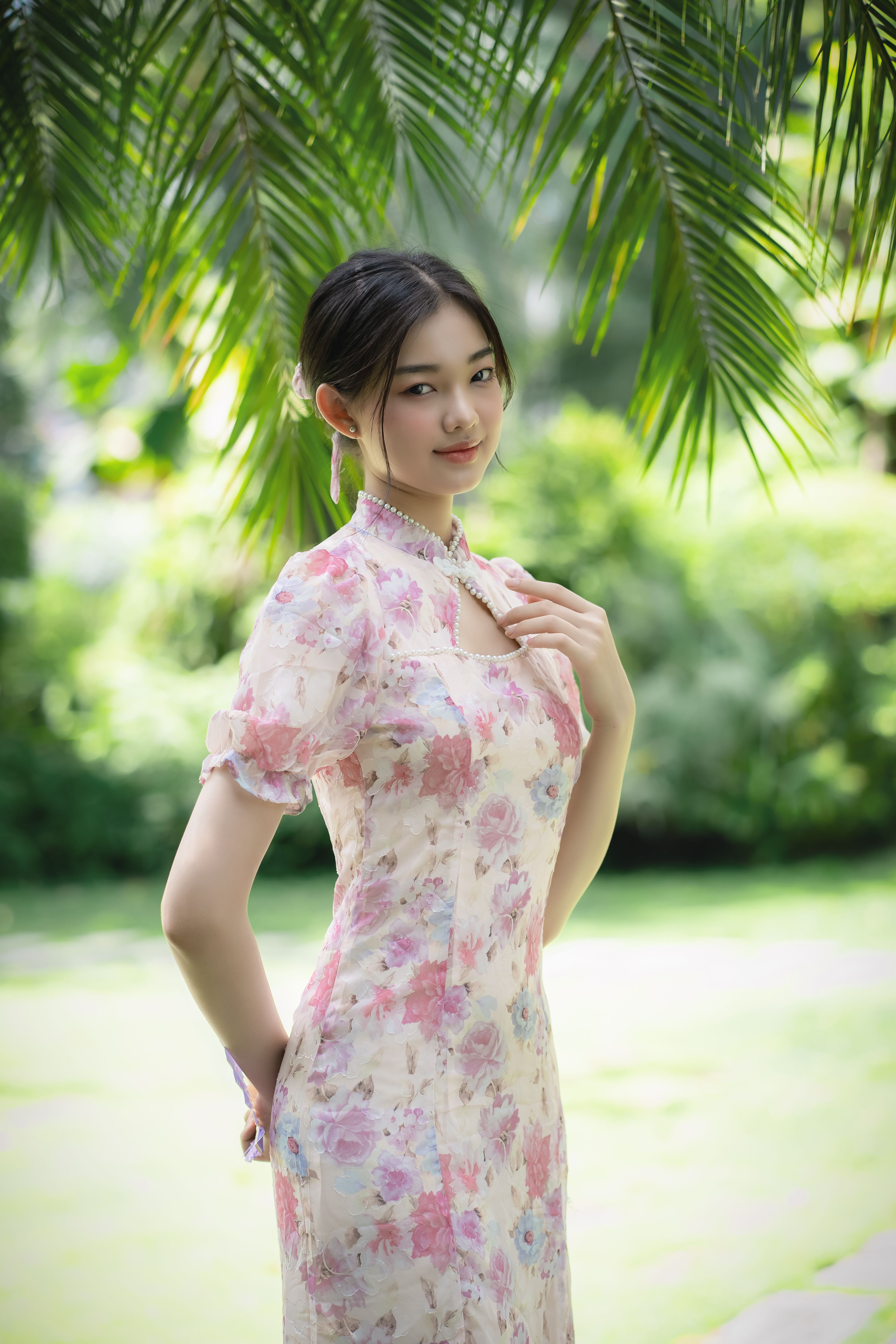 A Woman in a Floral Dress · Free Stock Photo