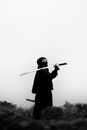 Samurai Standing with Katana